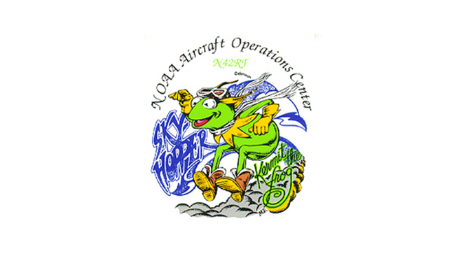 The final "Kermit" logo, designed for the NOAA hurricane hunter WP-3D Orion aircraft.