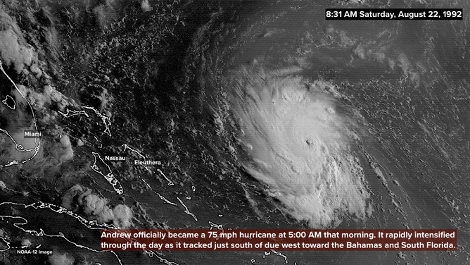 Andrew satellite image on August 22, 1992 at 8:31 A.M. EDT