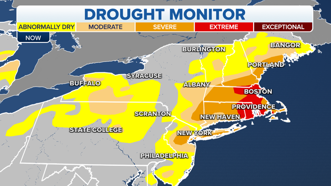 The latest drought monitor in the Northeast.
