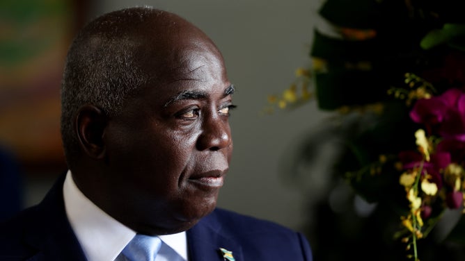 Philip Davis, the Prime Minister of The Bahamas meets with Prince William, Duke of Cambridge and Catherine, Duchess of Cambridge on March 24th, 2022 at his office in Nassau, The Bahamas. The Duke and Duchess of Cambridge are visiting Belize, Jamaica and The Bahamas on behalf of Her Majesty The Queen on the occasion of the Platinum Jubilee.