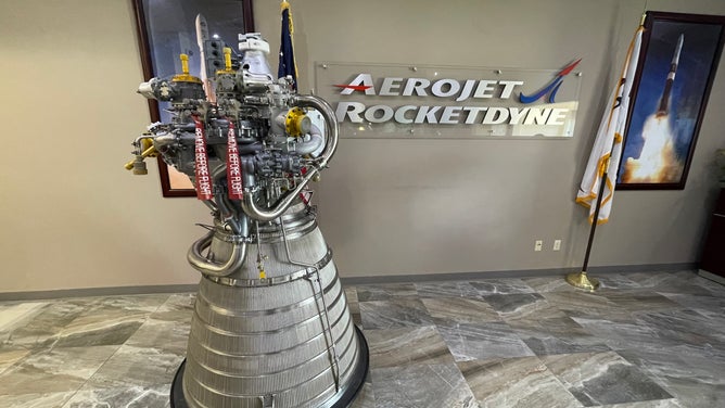 The RL-10 rocket engine at Aerojet Rocketdyne's factory in West Palm Beach, Fla.