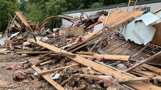 Debris litters the landscape in eastern Kentucky after devastating flooding last week.
