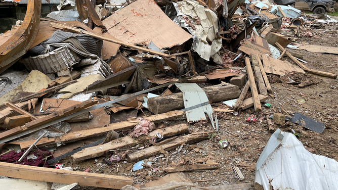 Debris litters the landscape in eastern Kentucky after devastating flooding last week.