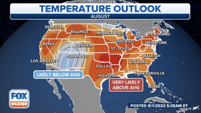 NCEP August 22 Temps