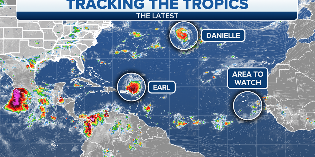 Sức mạnh của Bão Daniel, Bão nhiệt đới Earl đang di chuyển trên Đại Tây Dương