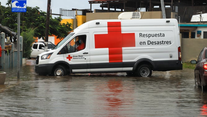 September 19, 2022. Salinas, Puerto Rico. Red Cross Emergency Response Vehicle decides to take a different route to assess damages in Salinas, Puerto Rico.