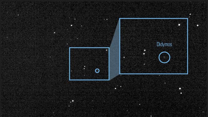 This image of the light from asteroid Didymos and its orbiting moonlet Dimorphos is a composite of 243 images taken by the Didymos Reconnaissance and Asteroid Camera for Optical navigation (DRACO) on July 27, 2022