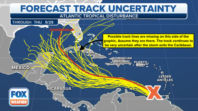 Forecast uncertainty track model.