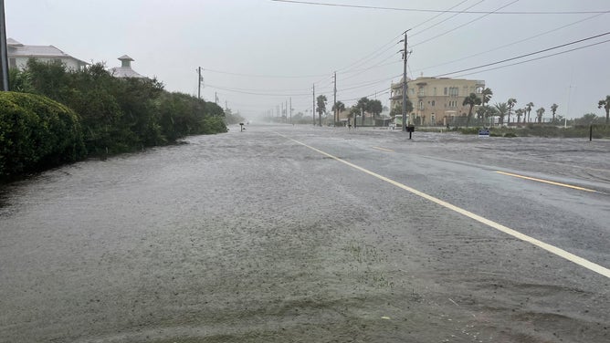 Many roads along the St. Johns County coastline are impassable. These photos were taken on Thursday at the 7500 block of A1A South. 