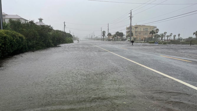 Many roads along the St. Johns County coastline are impassable. These photos were taken on Thursday at the 7500 block of A1A South.