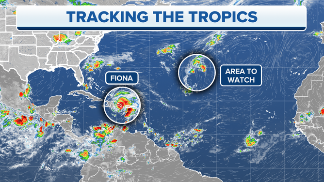 Hurricane Fiona and one area to watch in the Atlantic Ocean.