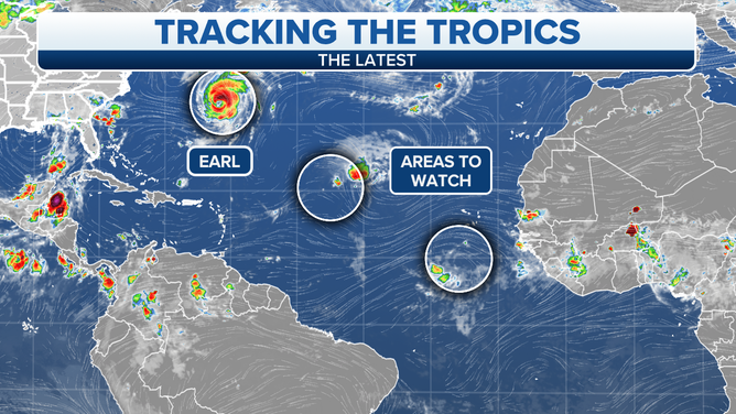 Activity in the tropics as of Friday, Sept. 9, 2022.