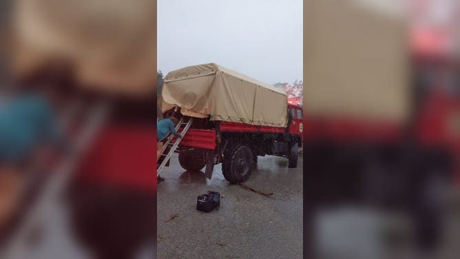 Residents & pets at a residence on 300 block of Myrtle Ave needed to be rescued by Midway FD via their high water vehicle. Everyone is ok but a scary situation. Pawleys Island, South Carolina.