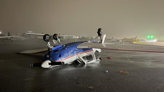 Planes flipped tornado Hurricane Ian