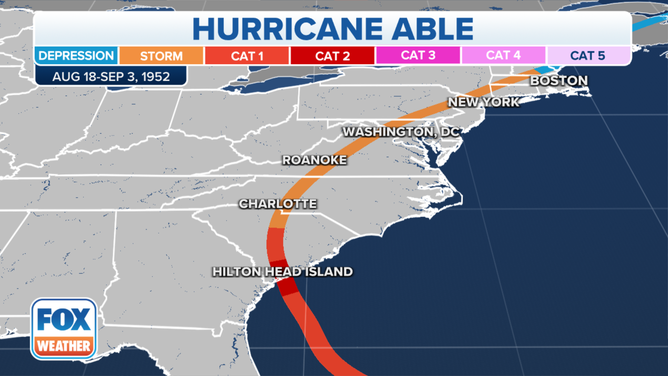 Hurricane Able track 1952