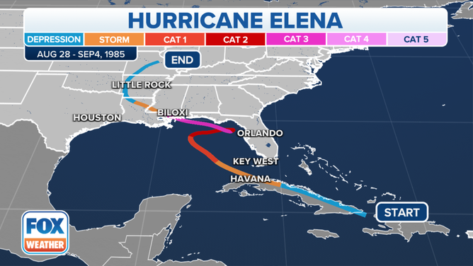 Hurricane Elena Track 1985