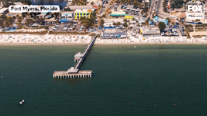 Aerial images show the extent of the damages to the Fort Myers Beach Pier from Hurricane Ian.