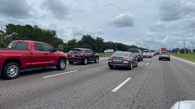 View from Florida resident Peter Trunslow, as he flees the city of Tampa.