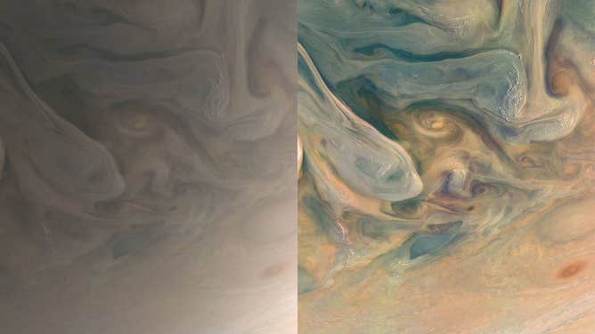 Jupiter's cloud tops viewed by NASA's Juno spacecraft