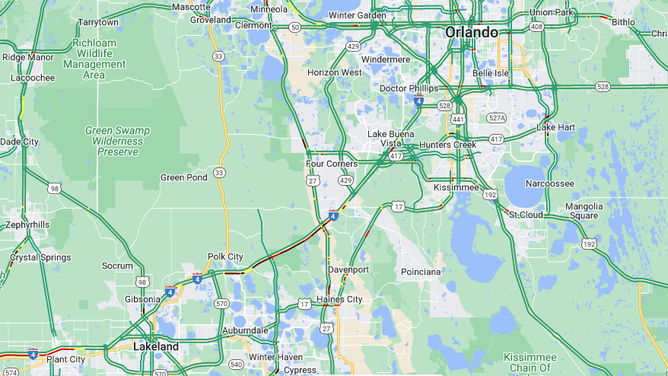 Dark red lines indicate high traffic areas.