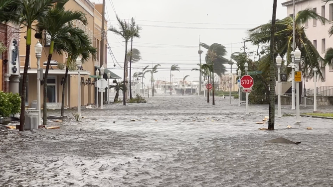 The flooded streets of Fort Myers.