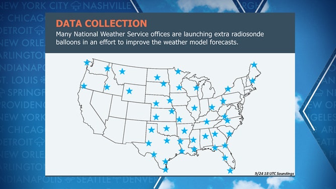 Stations that launched extra weather balloons