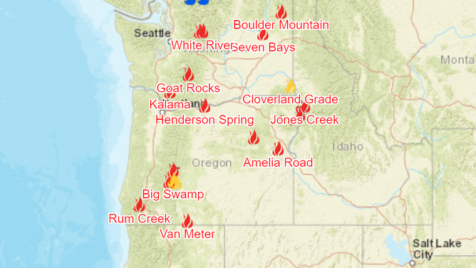 16 large fires burning in the Pacific Northwest
