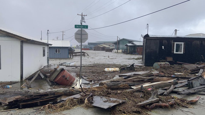 Damage from the Golovin Alaska storm