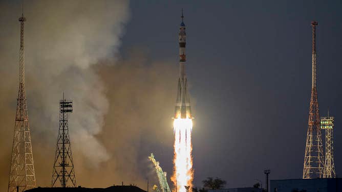 The Soyuz MS-22 rocket is launched to the International Space Station with Expedition 68 astronaut Frank Rubio of NASA, and cosmonauts Sergey Prokopyev and Dmitri Petelin of Roscosmos onboard, Wednesday, Sept. 21, 2022, from the Baikonur Cosmodrome in Kazakhstan. Rubio, Prokopyev, and Petelin will spend approximately six months on the orbital complex, returning to Earth in March 2023.