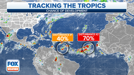 Invest 91L and another Atlantic tropical disturbance could both develop this week
