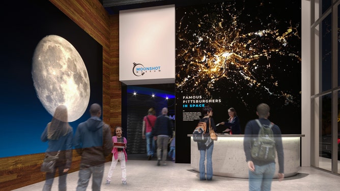 A rendering of the Moonshot Museum lobby in Pittsburgh.