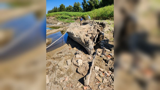 The remains of the Brookhill ferry boat in Baton Rouge, Louisiana.