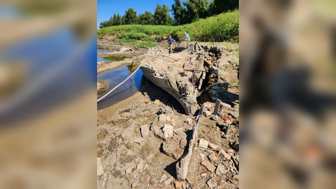 The remains of the Brookhill ferry boat in Baton Rouge, Louisiana.