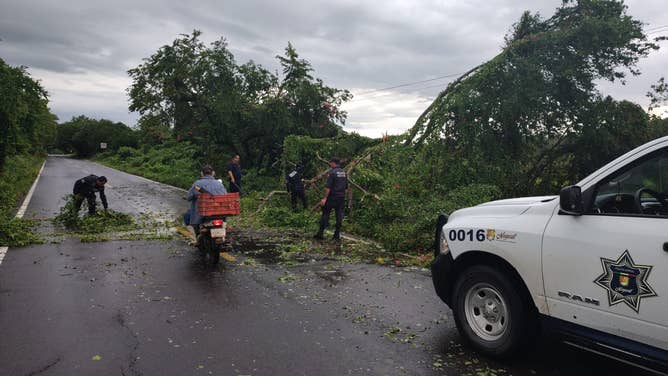 Hurricane Roslyn made landfall along Mexico's Pacific Coast early Sunday morning.