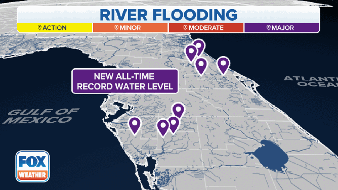 Many rivers in Florida saw record-high water levels after Hurricane Ian.