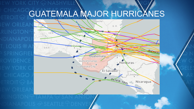Guatemala hurricane map