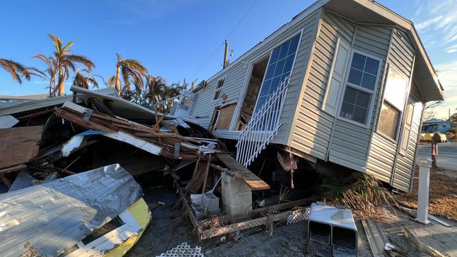 destroyed home