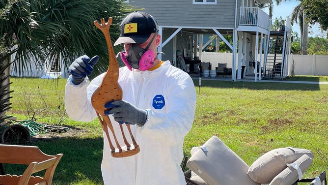 A volunteer with St. Bernard Project.