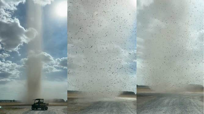 A dust devil in Jonesboro, Arkansas on Oct. 10, 2022.