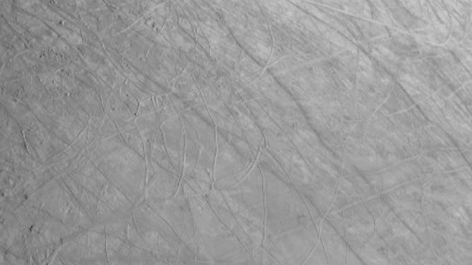 The complex, ice-covered surface of Jupiter’s moon Europa was captured by NASA’s Juno spacecraft during a flyby on Sept. 29, 2022. At closest approach, the spacecraft came within a distance of about 219 miles (352 kilometers).