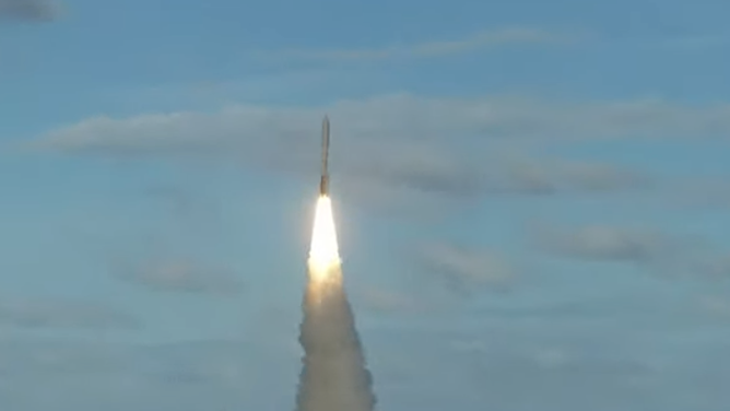 The ULA Atlas V rocket launches from Cape Canaveral, Fla. at 5:36 p.m. on Oct. 4, 2022.