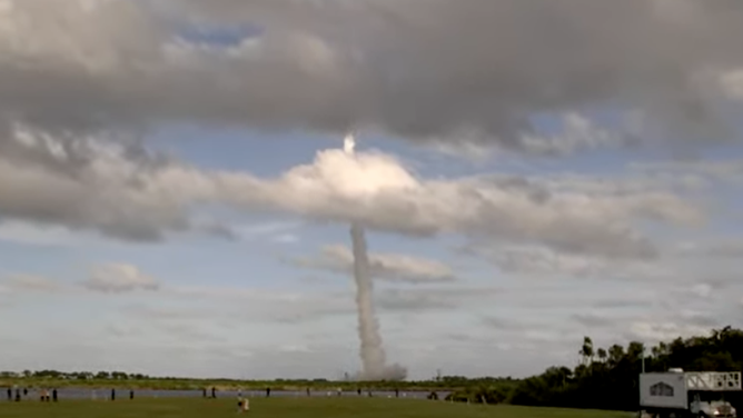 The ULA Atlas V rocket launches from Cape Canaveral, Fla. at 5:36 p.m. on Oct. 4, 2022.