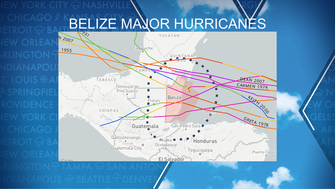 Belize hurricane map