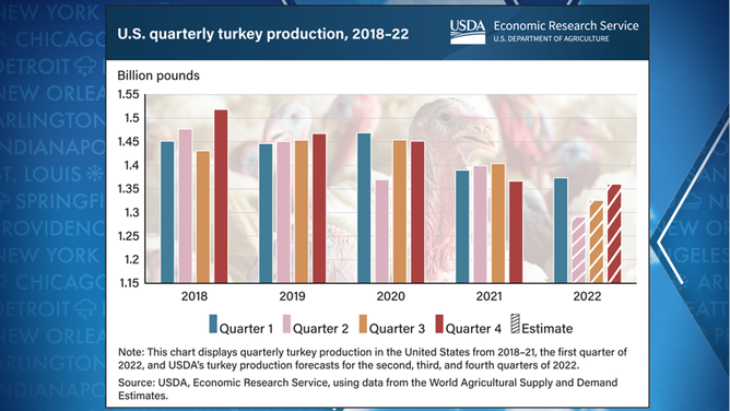 Turkey production in the US