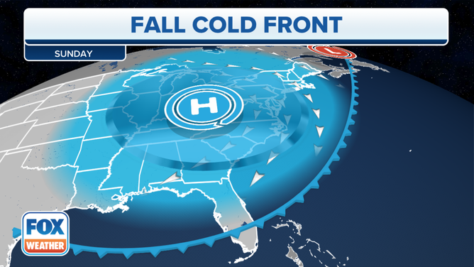 Fall front moving through East