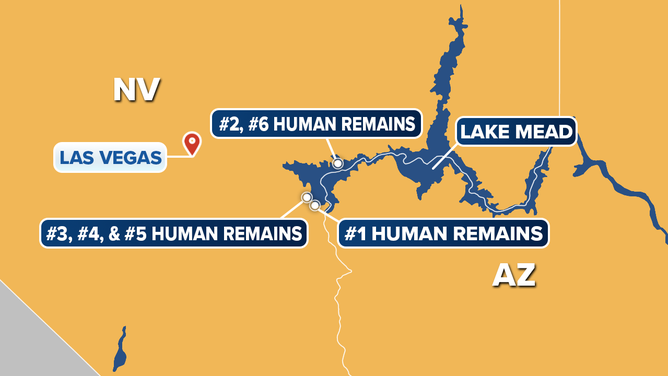 Map of Lake Mead discoveries