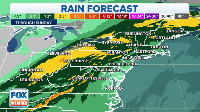 Northeast rain forecast