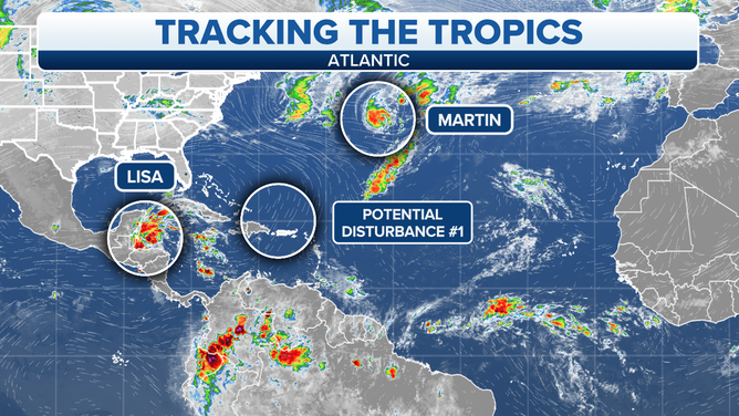 A graphic showing an overview of the tropical Atlantic Ocean.