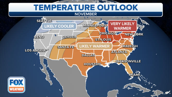 NOAA's temperature outlook for November 2022.