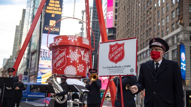 Salvation Army Lights World's Largest Red Kettle On Giving Tuesday